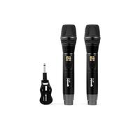 Gemini Set de microphones sans fil GMU-M200 Pro UHF rechargeables 6,3mm pour karaoké, set de 2