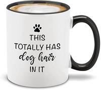 GMug Il y a absolument des poils de chien dedans. Tasse à café Souvenir 2 | PièCes Rillant Tazzine Caffe Humour Tazza Colazione FrèRe FêTe