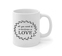 GMug Tout ce dont vous avez besoin, c'est d'amour (Inspirant) Mug à café | Gamers 2 PièCes Réutilisable Tazza per Tè o Caffè Humour Tazza Colazione FrèRe Femme