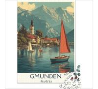 Gmunden Austria Puzzle 1000 pièces | puzzle pour les seniors une belle activité pour garder l'esprit actif et profiter d'un après midi agréable à la maison50x75cm