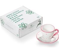 Gmundner Keramik Herzerl Rosa Espresso pour toi/2pcs.en cadeau.