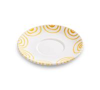 Gmundner Keramik Jaune flammé, Soucoupe pour tasse à thé Maxima (Ø18cm)