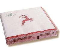 Gmundner Keramik, Serviettes de table rouge rubis 3 plis 20pcs, Hirsch, 330x330mm, 0318HWPS33