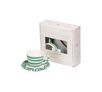 GMUNDNER KERAMIK Tasse et soucoupe - Espresso for you Gourmet - 2 pièces Vert Flammé vert