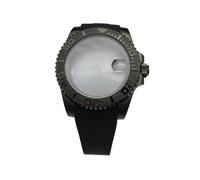 GMVGKLCPCF Accessoires de montre Boîtier 40 mm PVD noir Convient for NH35/36 for Mingzhu DG2813/3804 for Miyota 8215/8205 Bracelet en caoutchouc(2,NH35Movement)