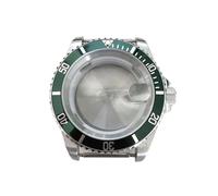 GMVGKLCPCF Boîtier de montre en acier inoxydable 40 mm, lunette aluminium, accessoires loupe saphir adaptés au mouvement 8215/8200/8205/2813(Grn)