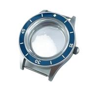 GMVGKLCPCF Boîtier de montre rétro bombé 40 mm adapté au NH35 NH36 NH34 ETA2824 PT5000 for lunette en céramique lumineuse cristal saphir(B1 Dark Blue Bezel,NH35 NH36 NH34)