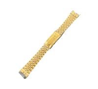 GMVGKLCPCF Boîtier de montre VK63 for verre saphir en acier inoxydable for lunette céramique Accessoires for homme Convient au mouvement for quartz(Gold 5 beads strap)