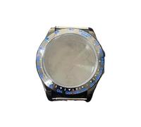 GMVGKLCPCF Boîtier de montre VK63 for verre saphir en acier inoxydable for lunette céramique Accessoires for homme Convient au mouvement for quartz(Black blue)