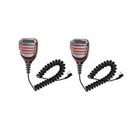 GMVGKLCPCF Convient for BAOFENG Microphone Talkie Walkie Tangent Mic Épaule Haut-Parleur PTT Quatre Couleurs for BF Ham Radio 888S UV82 UV5R UV10R UV16 P15UV(Red-2PCS)