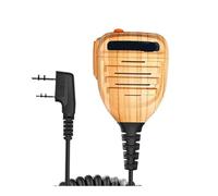 GMVGKLCPCF Convient for Le Microphone Baofeng UV-18 for Micro Haut-Parleur Pro Max UV-5RH Double for Casque étanche PTT Tangent for Talkie-walkie Quansheng UV-K5 UV-K6(Dual PTT-Wood Color)
