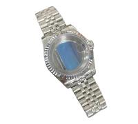 GMVGKLCPCF Kits de modification bracelet boîtier montre en acier inoxydable for fond transparent 39 mm adaptés au mouvement NH35 NH36(Magnifying Glass,39mm)