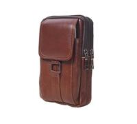GMVZGQW 1 sac de travail en plein air, sac banane pour téléphone portable, étui de travail pour homme, étui en cuir, porte-clés, sac de ceinture pour l'extérieur (café foncé)