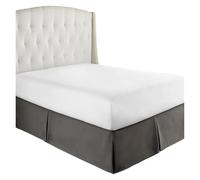 GMVZGQW Cache-sommier plissé sur mesure doux et confortable en tissu infroissable et résistant à la décoloration, literie de 38,1 cm de haut (gris foncé, 120 x 190 x 35 cm)