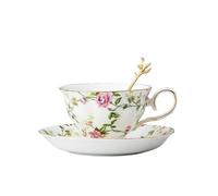 GMVZGQW Ensemble de tasses à café en céramique avec soucoupes, cuillères et tasses à thé en porcelaine pour tasses à café, tasses à café, cadeau pour l'après-midi (couleur C)