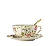 GMVZGQW Ensemble de tasses à café, soucoupes, cuillères et tasses à thé en porcelaine 5 couleurs pour tasse à café, cadeau pour l'après-midi (1 pièce, glycine)