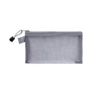 GMVZGQW Lot de 10 pochettes en maille transparente avec fermeture éclair - Trousse à crayons pour étudiants - Emballage cosmétique - Pochette de rangement pour maquillage - Pochette pour voyage - Gris