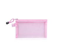 GMVZGQW Lot de 10 pochettes en maille transparente avec fermeture éclair - Trousse à crayons pour étudiants - Emballage cosmétique - Pochette de rangement pour maquillage - Pochette pour voyage, Rose