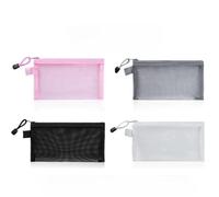 GMVZGQW Lot de 10 pochettes en maille transparente avec fermeture éclair - Trousse à crayons pour étudiants - Emballage cosmétique - Pochette de rangement pour maquillage - Pochette pour voyage, Mixte