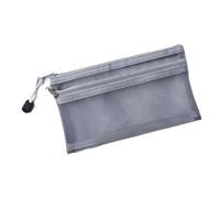 GMVZGQW Lot de 3 trousses en maille transparente avec fermeture éclair - En maille A6 - Pour ranger vos factures, maquillage, examen, papeterie - Gris