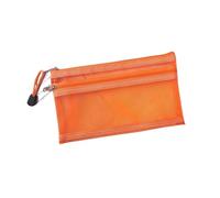 GMVZGQW Lot de 3 trousses en maille transparente avec fermeture éclair - En maille A6 - Pour ranger vos factures, maquillage, examen, papeterie - Orange