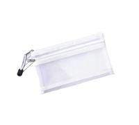 GMVZGQW Lot de 3 trousses transparentes en maille avec fermeture éclair - Pour ranger vos factures - En nylon transparent - Pour examen, papeterie - Pour voyage, Blanc, A6-3PCS