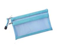 GMVZGQW Lot de 3 trousses transparentes en maille avec fermeture éclair - Pour ranger vos factures - En nylon transparent - Pour examen, papeterie - Pour voyage, Bleu, A6-3PCS