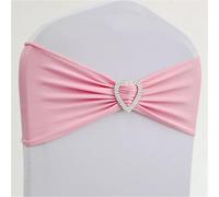 GMVZGQW Lot de 50 nœuds de chaise extensibles avec boucle en forme de cœur en élasthanne pour fête (rose, 50 pièces)