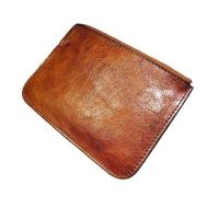 GMVZGQW Mini sac banane à fermeture éclair en cuir pour carte d'identité, permis de conduire, passeport, portefeuille, étui de téléphone portable pour sorties, Marron L, One Size