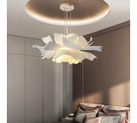 GMWSM Lustre Créatif Blanc Pétale Abat-jour Acrylique Suspension Moderne Minimaliste Réglable En Hauteur Suspension Pour Salon Chambre À Coucher Salle À Manger Cuisine(60cm)