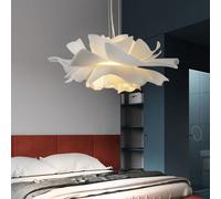 GMWSM Lustre Créatif Blanc Pétale Abat-jour Acrylique Suspension Moderne Minimaliste Réglable En Hauteur Suspension Pour Salon Chambre À Coucher Salle À Manger Cuisine(50cm)