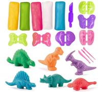 GmwyCzV 15 Pièces d'argile Dinosaure pour Enfants, Outils pour Plasticine Dinosaure, Outil Pétrissage Bricolage, Accessoires d'argile, Jouet Enfant 3 4 5 Ans, Cadeaux Créatifs pour Garçons et Filles