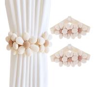GmwyCzV 2 Pièces Embrasses de Rideaux, Beige Forme de Fleur Rideaux Embrasse, Réglables Attache Rideaux Fenetre, Sangles de Rideaux pour Décoration de Salon, Bureau et Chambre à Coucher