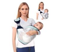 GmwyCzV Porte-Bébé Portable, Nouveau Porte-Bébé Réglable, Écharpe De Portage Respirante, Sangle rembourrée réglable, Ergonomique et Pratique, pour Nourrissons Jusqu'à 20 kg (Vert)