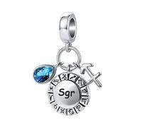 GMXLin Breloque constellation pour femme avec signe du zodiaque en forme de larme, pierre de naissance, anniversaire, anniversaire de mariage, Cuivre