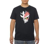 GMYG Bleach Japonais Anime Ichigo Kurosaki Masque Facial Creux Imprimé Graphique Premium à Manches Courtes Hommes/Femmes 100% Coton T-Shirt(Noir,XXL