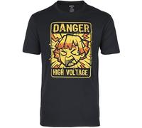 GMYG Japonais Anime Demon Zenko Zenitsu Agatsuma Tanjiro Nezuko Graphique 100% Coton Premium Imprimé à Manches Courtes Col Rond Homme T-Shirt（Noir，M）