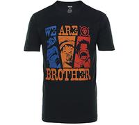 GMYG One Ruffy Piece Monkey D Luffy Portgas D.Ace Sabo Brothers Japonais Anime Premium 100% Coton Col Rond à Manche Courte Homme T-Shirt Unisexe Tee Shirt(Black,XXL)