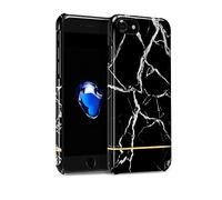 GMYLE Coque iPhone 7, Hard Coque Imprimer Cristal pour iPhone 7 (4.7 inch Display) - [Noir Marbre d'or] Slim Coque Housse Etui