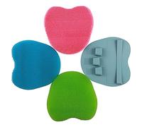 GN2 Lot de 4 brosses de douche en silicone souple exfoliantes pour le corps et le massage de la peau sèche, gant de brossage pour peau sensible et tous les types de peau