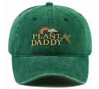 Casquette de baseball brodée verte pour homme et femme - Casquette de baseball à profil bas - Casquette snapback vintage réglable - Unisexe, Plant Daddy, Taille unique