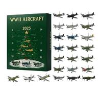 Gnaillxc Calendrier de l'Avent 2025 de la Seconde Guerre mondiale avec 24 mini pendentifs Warbirds pour les amateurs d'aviation