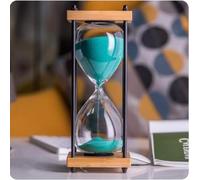 GNALEIEOG Sablier en Bois à Quatre colonnes Fait à la Main en Verre Sablier à Faire Ses devoirs Horloge de Sable créative Décoration d'intérieur 60 Minutes