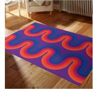 GNALEIEOG Tapis Violet Style rétro du Milieu du siècle, Motif Tourbillon, Orange, géométrique, décoration de Salon, 120 x 180 cm