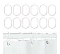GNALIA 12Pcs Anneau Rideau Douche En Plastique En Forme De C, Crochet Blanc 4.7Cm Pour Rideau De Porte, Fenêtre
