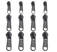 GNALIA 12pcs Curseur Fermeture Eclair Clipsable Curseurs de Fermeture Éclair Clipsables Remplacement Instantané pour Veste Manteau Valise - Noir
