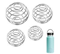 GNALIA Blender Bottle - 4 Pièces En Acier Inoxydable Argenté (8G, 9G, 10G, 12G), Boule De Shaker Métallique Pour Sport Et Fitness