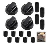 GNALIA Bouton Gazinière Universel 4 Pièces + 12 Adaptateurs En Plastique, Diamètre Intérieur 6Mm Et 8Mm Pour Fours Et Plaques De Cuisson