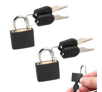 GNALIA Cadenas Clé : 2 Pièces Noir 28Mm Pour Valise Et Bagages. Sécurité Casier College Et Gym. Serrures Compactes Voyage Et Vacances.