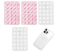 GNALIA Coque Ventouse - 4 Pièces En Silicone (2 Blanc Et 2 Rose Clair), Support Téléphone Standard Pour Selfies, Vidéos Et Recharge Mobile